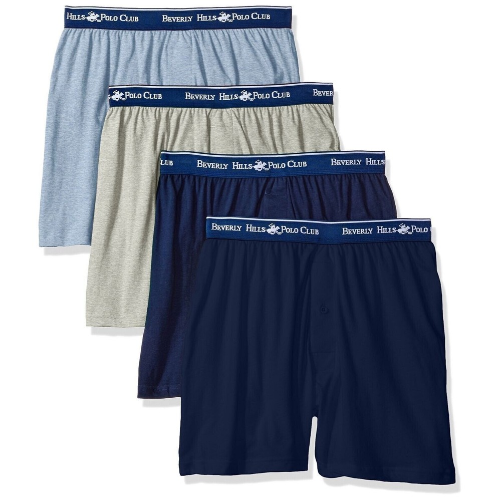 Beverly Hills Polo Club Knit Boxer Size XL Underwear 4-Pack